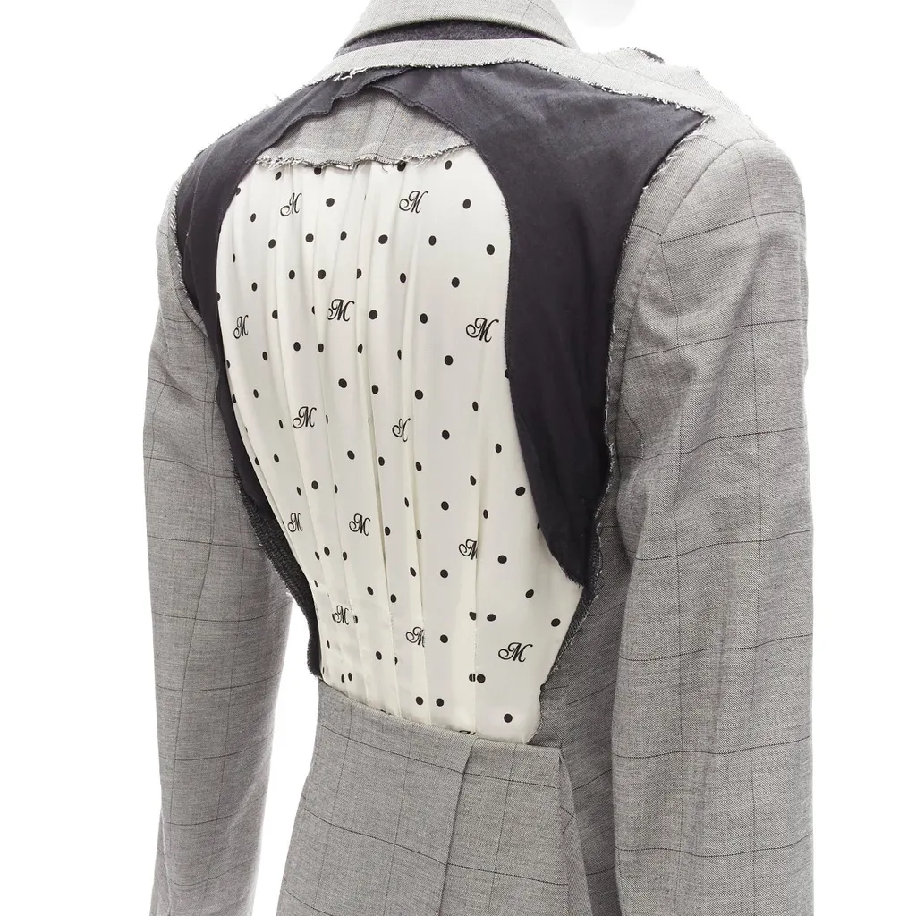 Monse Grey Draped Blazer Jacket Grey Wool Never worn - Back View
