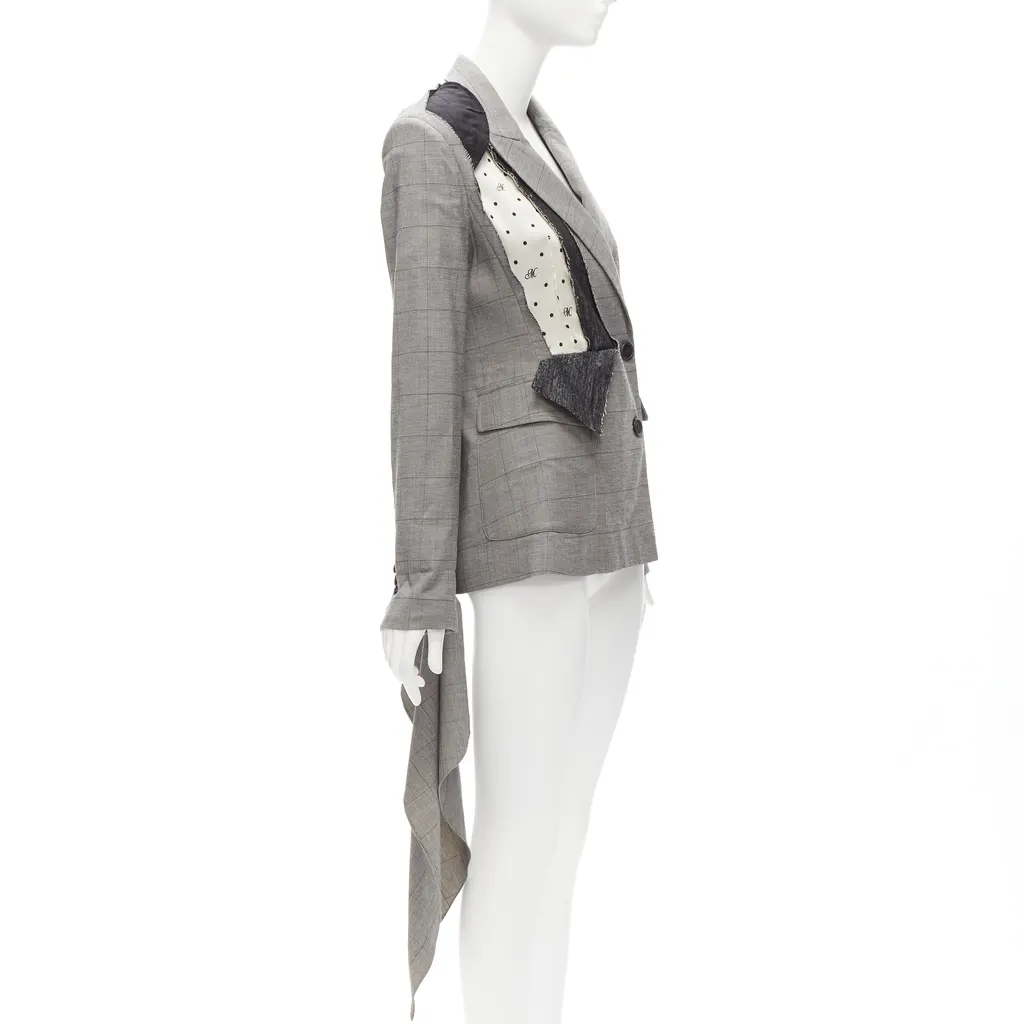 Monse Grey Draped Blazer Jacket Grey Wool Never worn - Inside View