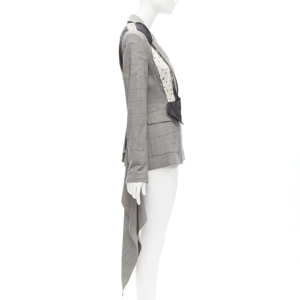 Monse Grey Draped Blazer Jacket Grey Wool Never worn - Model View