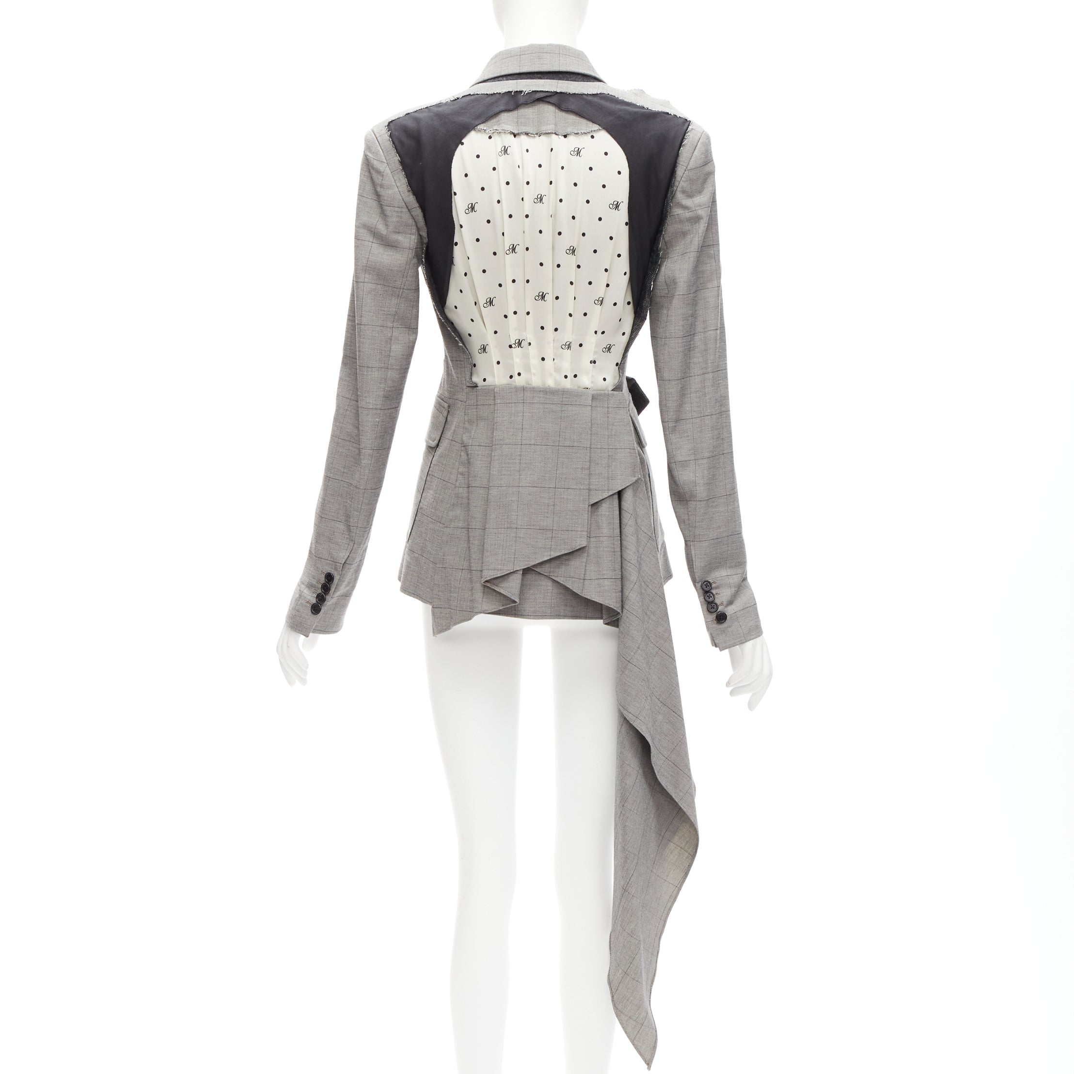 Monse Grey Draped Blazer Jacket - Side view