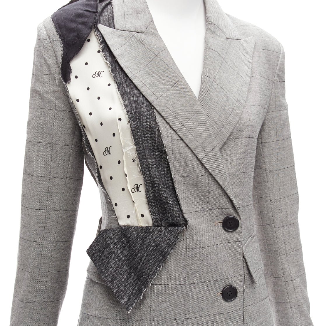 Monse Grey Draped Blazer Jacket - Detail 2