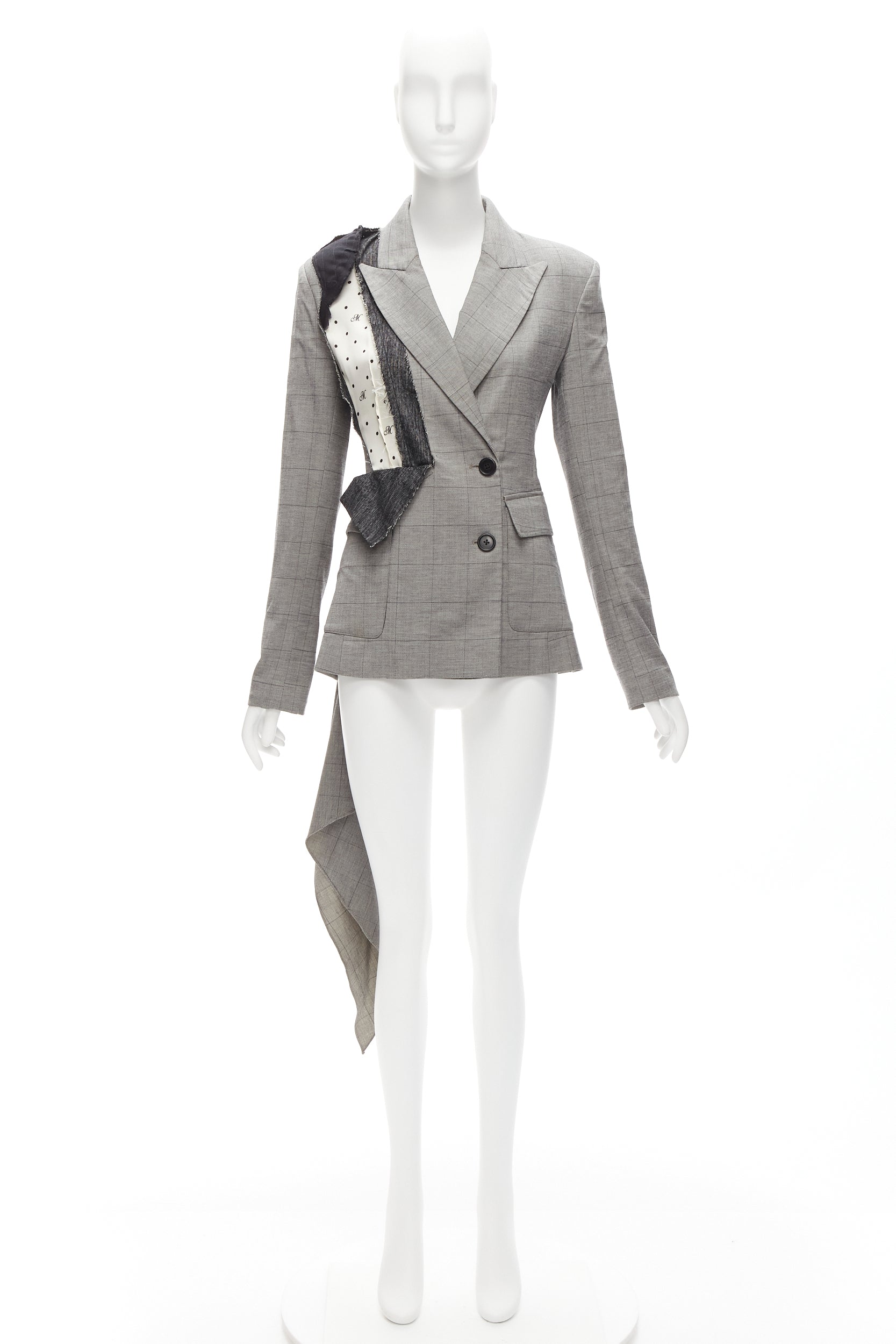 Monse Grey Draped Blazer Jacket - Image 11