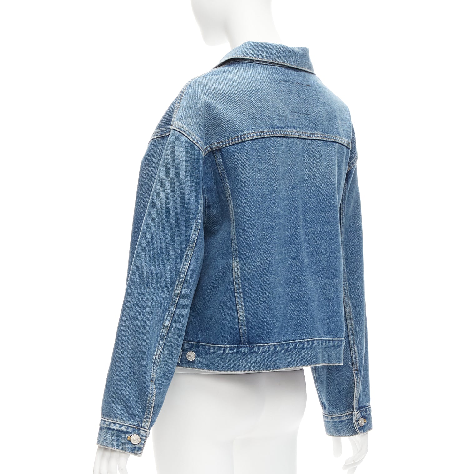 Balenciaga Blue Cropped Denim Jacket - Detail 2
