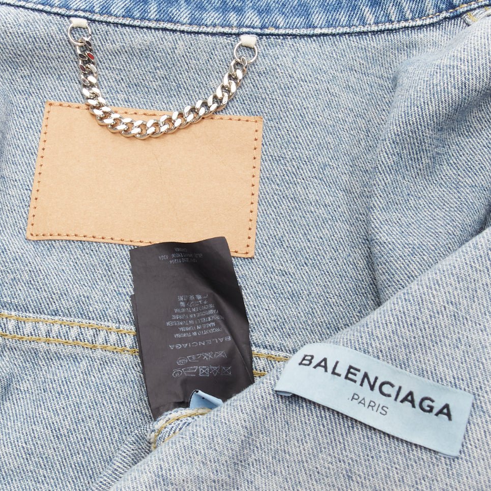 Balenciaga Blue Cropped Denim Jacket - Image 11