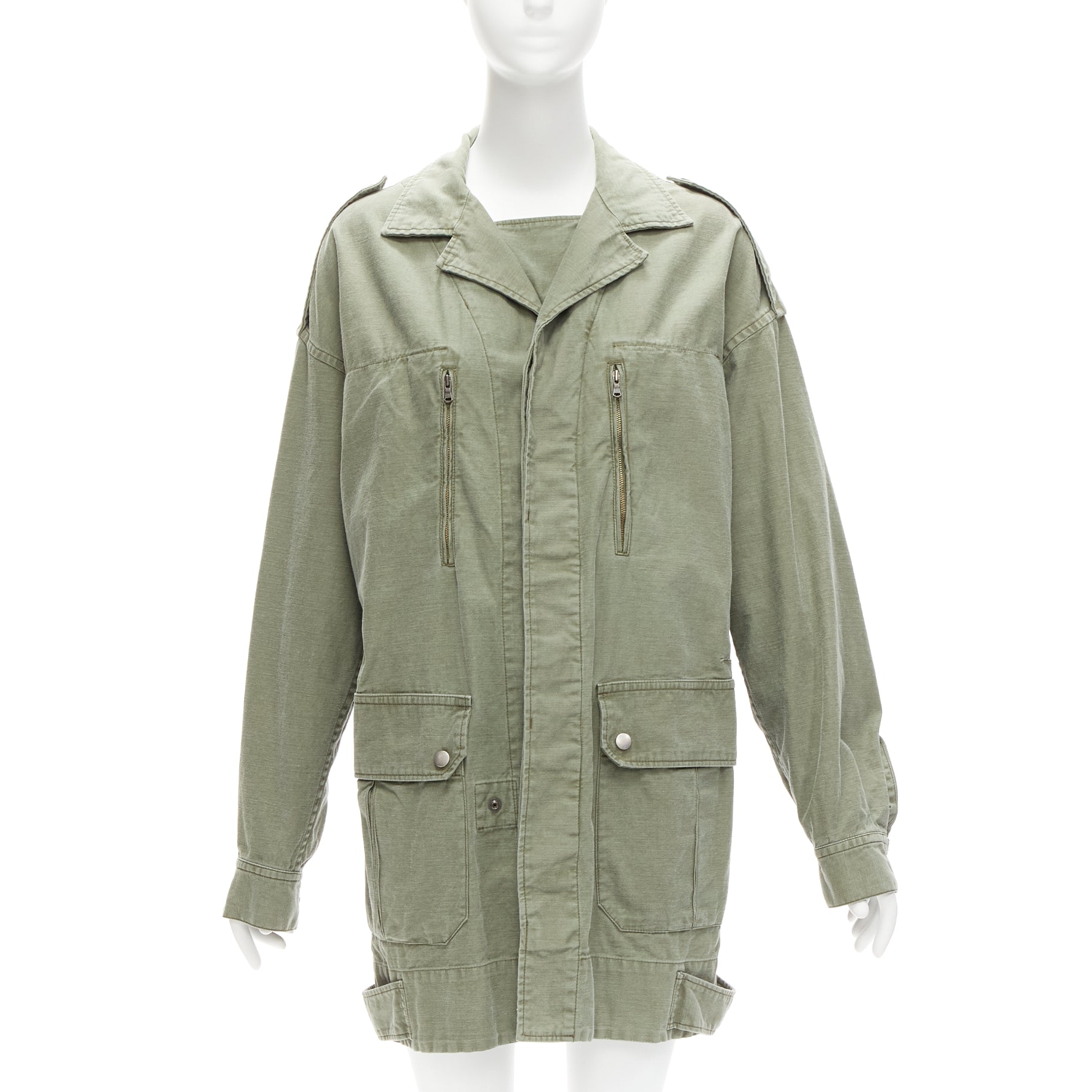 Limi Feu Green Utility Parka Coat - Image 6
