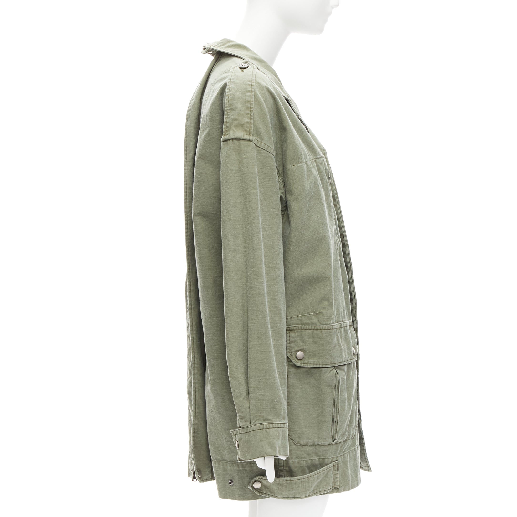 Limi Feu Green Utility Parka Coat - Side view