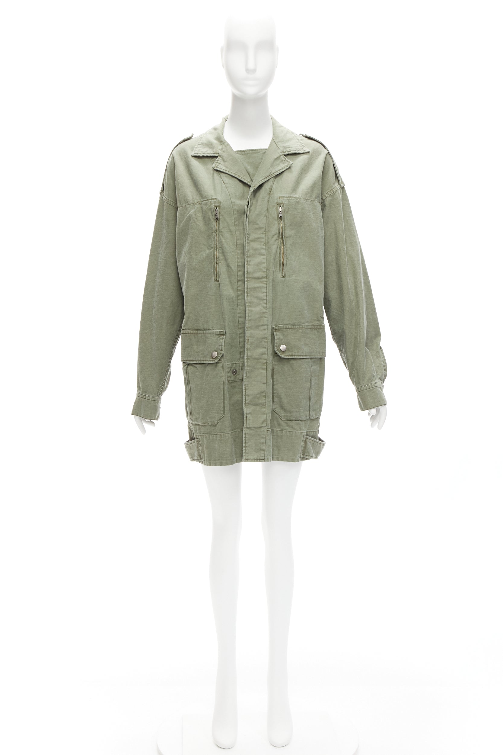 Limi Feu Green Utility Parka Coat - Image 12