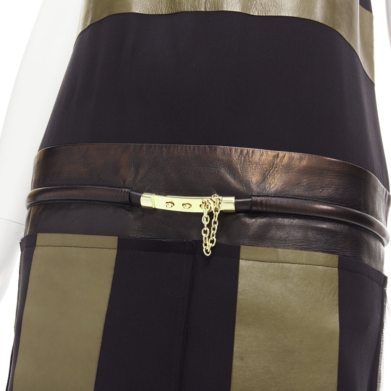 Celine Panel Gold Belt Dress - Back view