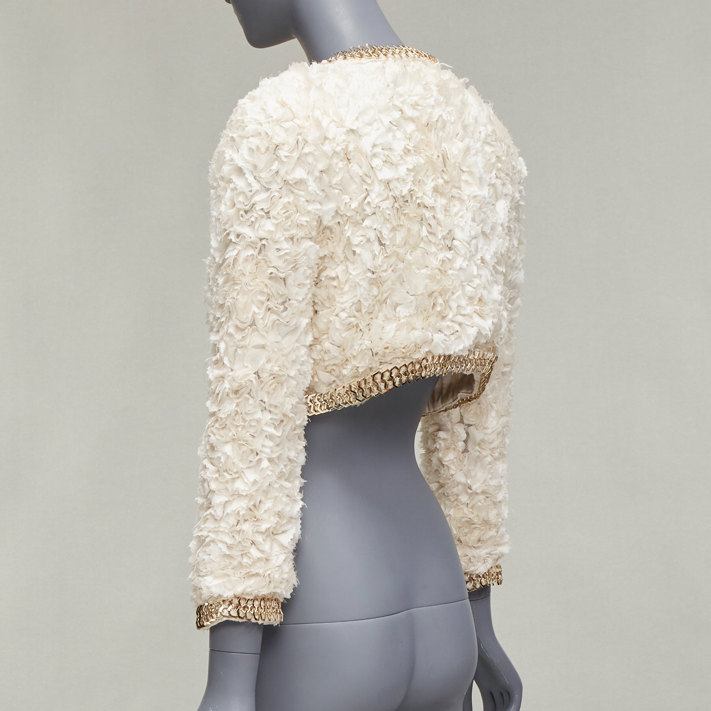 Givenchy Cream Ruffle Chain Jacket - Detail 1