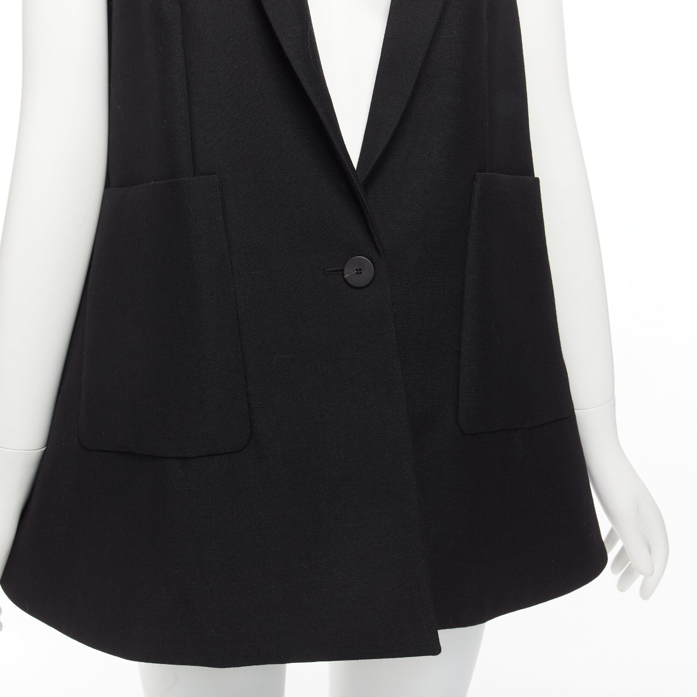 Balenciaga Black Bell Vest Blazer - Back view