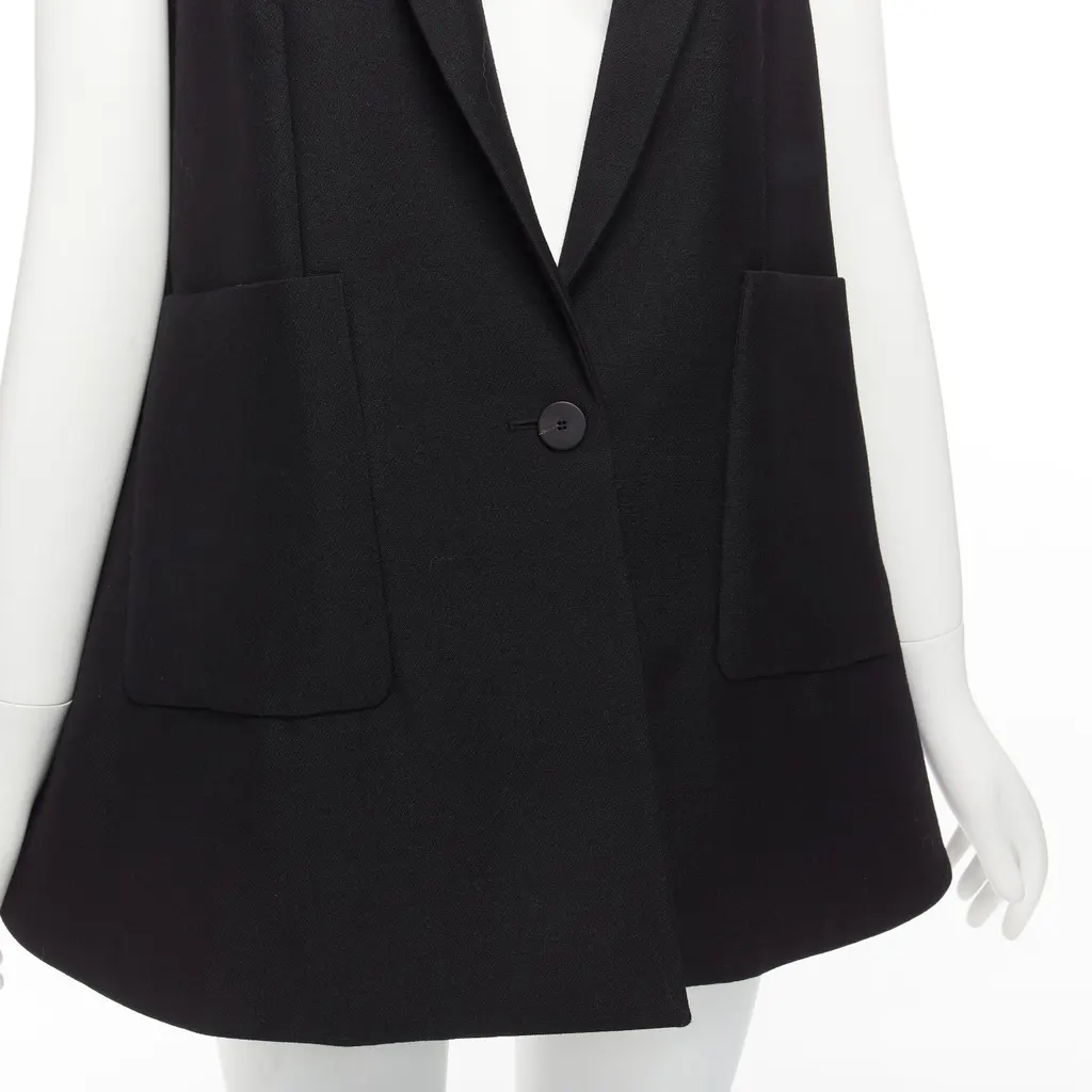 Balenciaga Black Bell Vest Blazer Black Wool Never worn - Back View