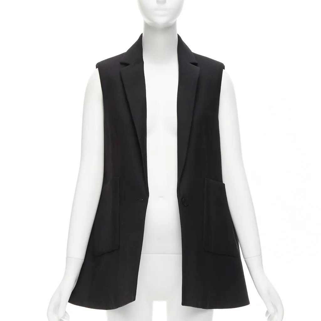 Balenciaga Black Bell Vest Blazer Black Wool Never worn - Inside View