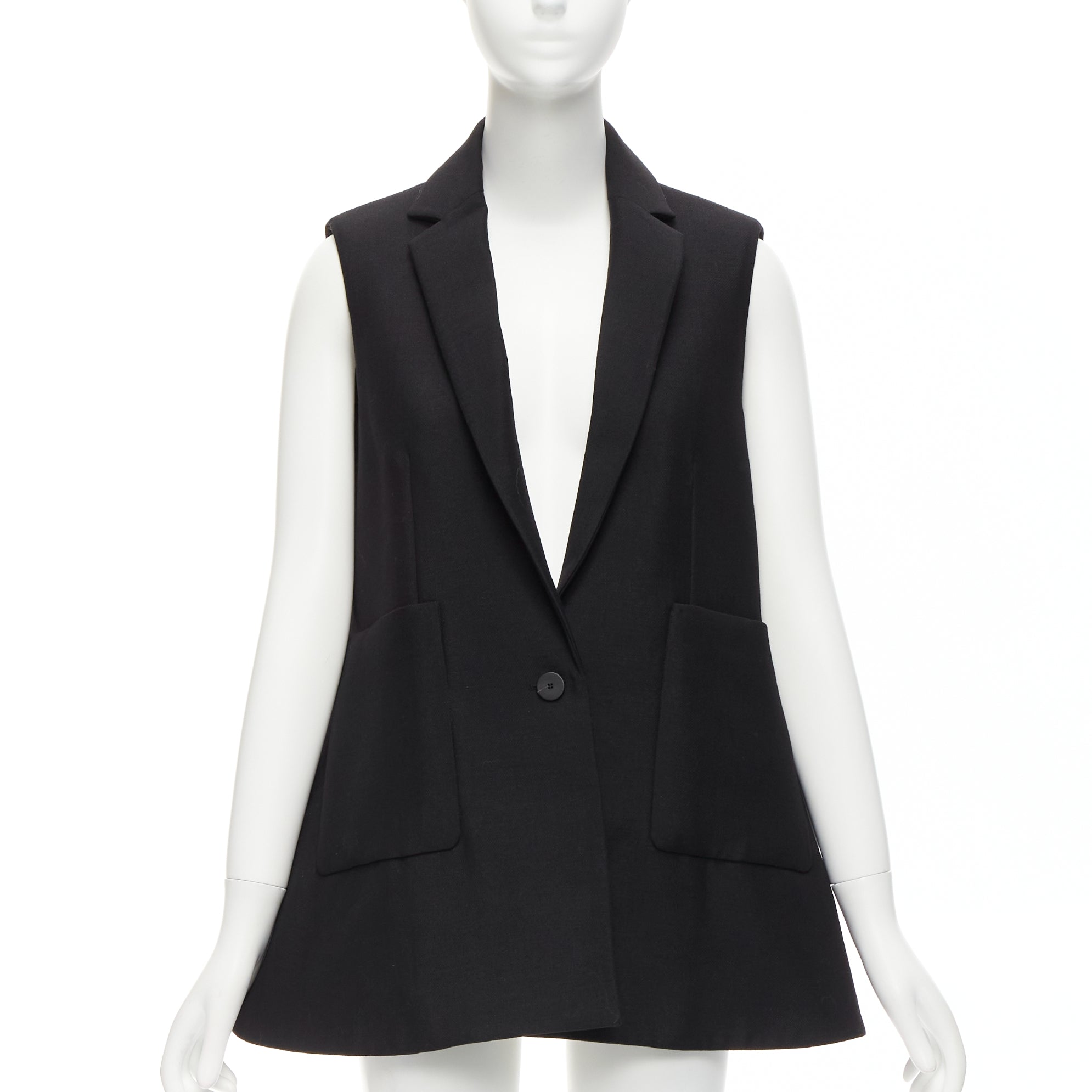 Balenciaga Black Bell Vest Blazer - 4