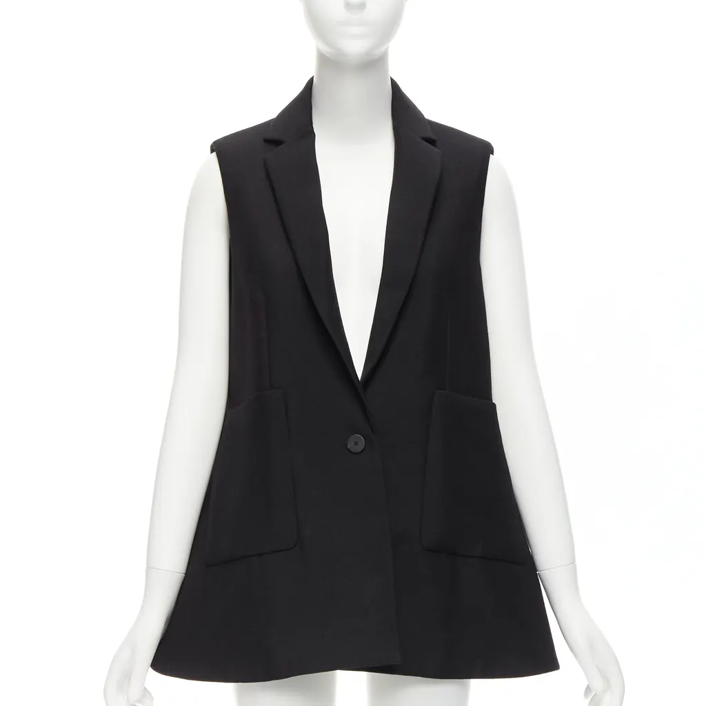 Balenciaga Black Bell Vest Blazer Black Wool Never worn - Model View