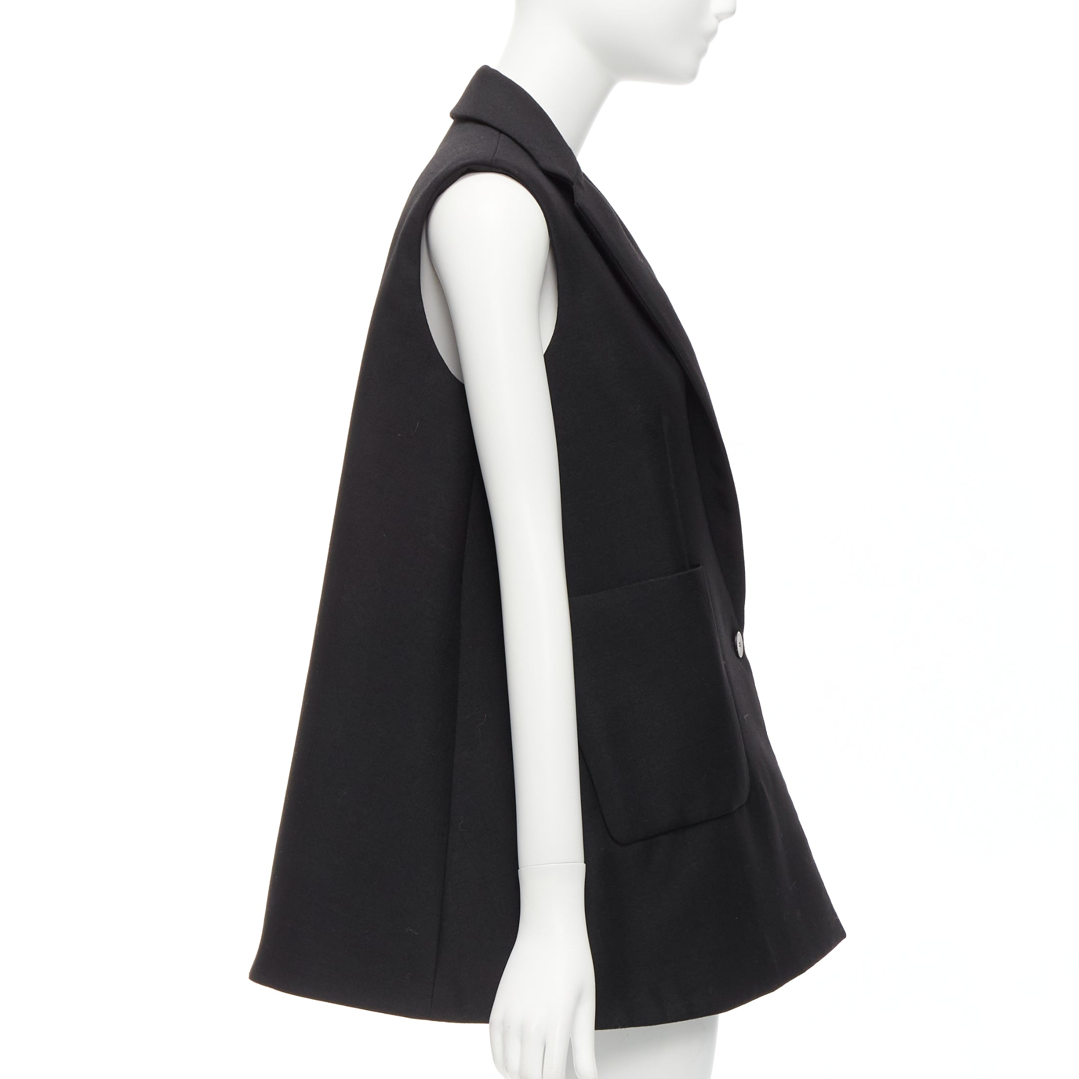 Balenciaga Black Bell Vest Blazer - Side view