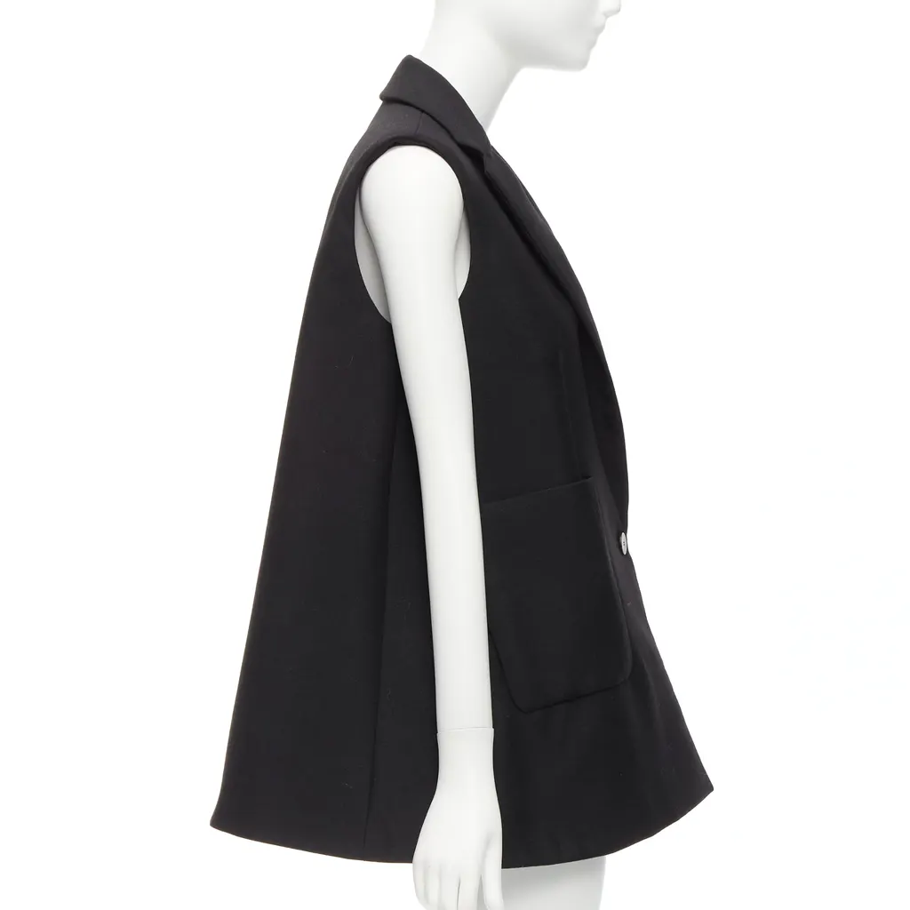 Balenciaga Black Bell Vest Blazer Black Wool Never worn - Box View