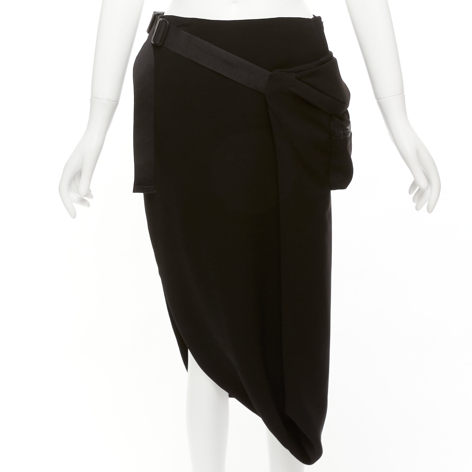 Pushbutton Belt Drape Skirt