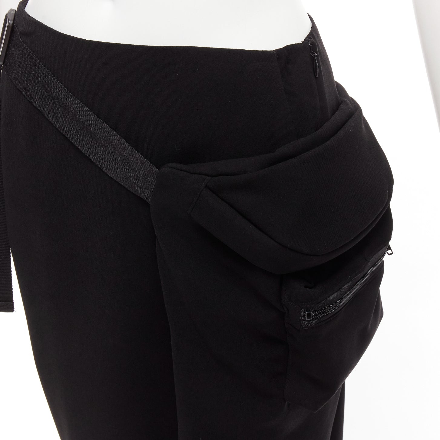 Pushbutton Belt Drape Skirt - Back view