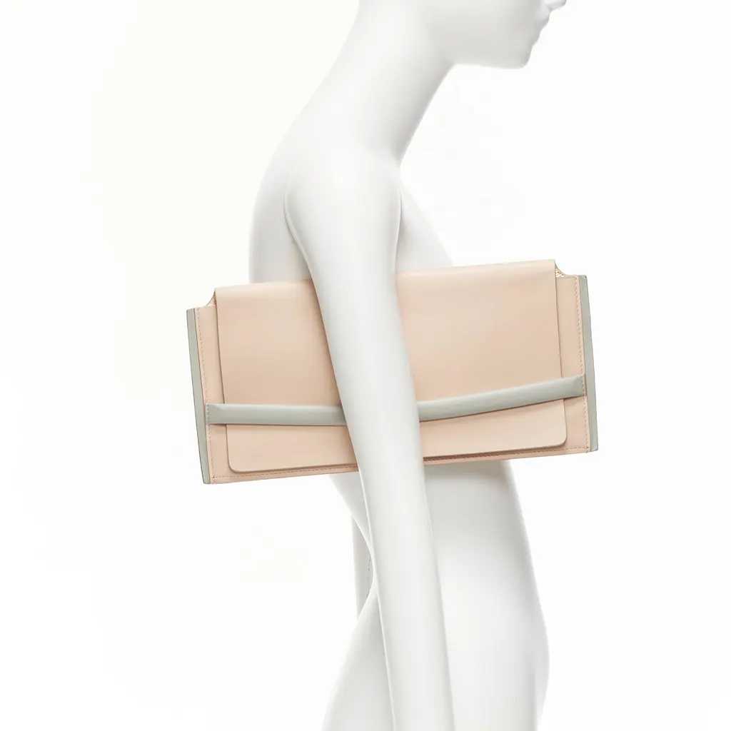 Jil Sander Gold Stud Wristlet Pink Leather Very good - Back View