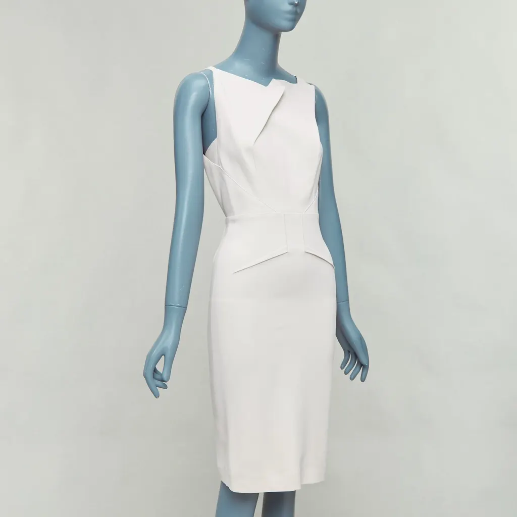 Roland Mouret Origami Pleat Dress Beige Good - Inside View
