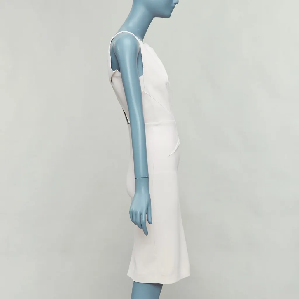 Roland Mouret Origami Pleat Dress Beige Good - Model View
