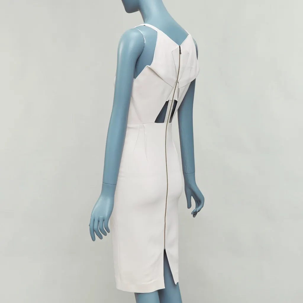 Roland Mouret Origami Pleat Dress Beige Good - Box View