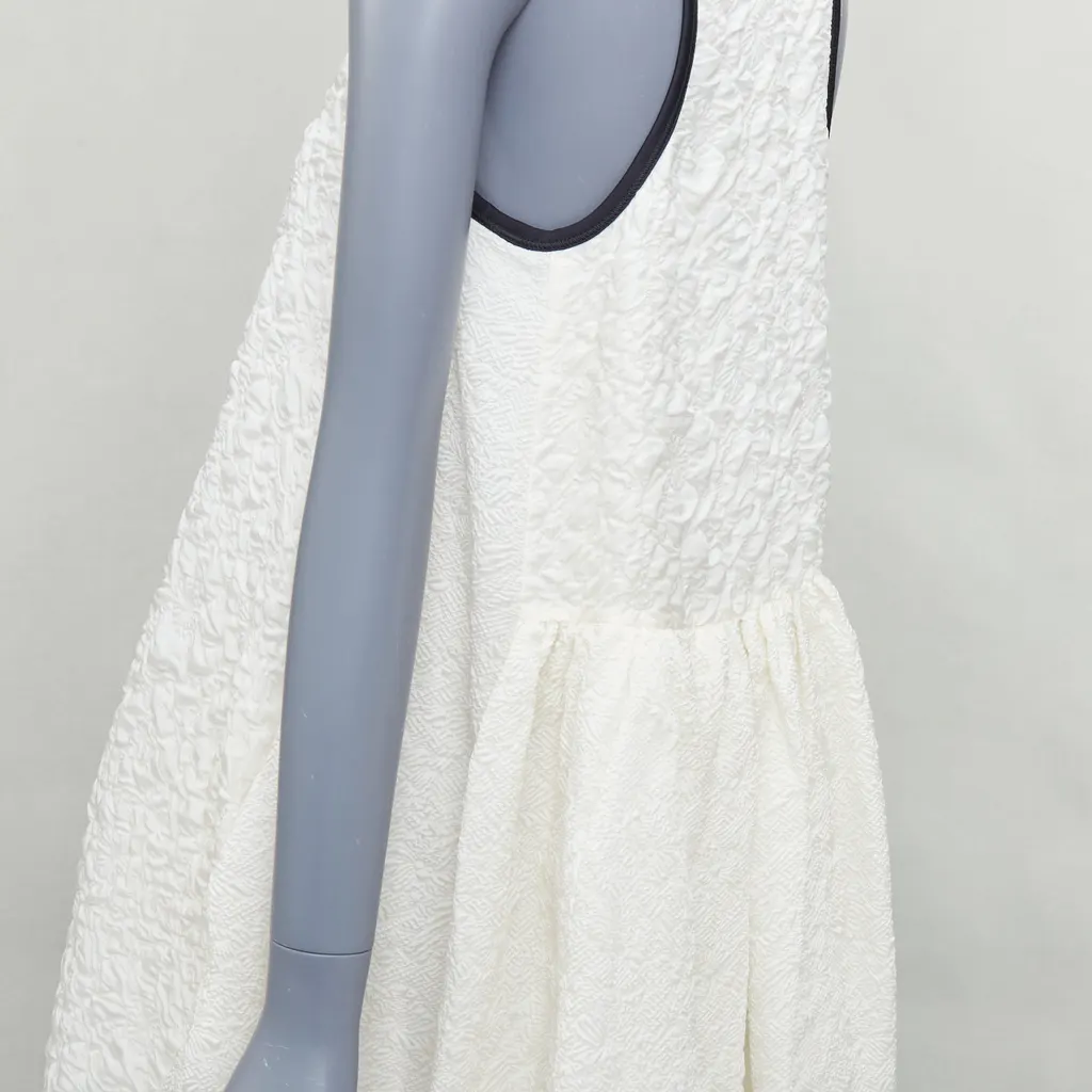 Fendi Cloque Babydoll Dress Ecru Silk Never worn - Back View