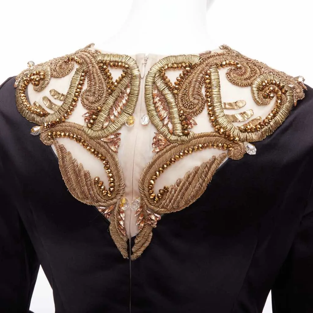 Alexander McQueen Bead Structural Dress Black Silk Very good - Back View