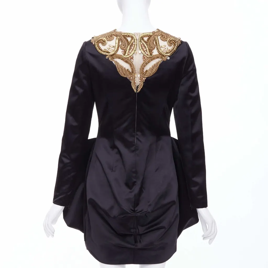 Alexander McQueen Bead Structural Dress Black Silk Very good - Box View