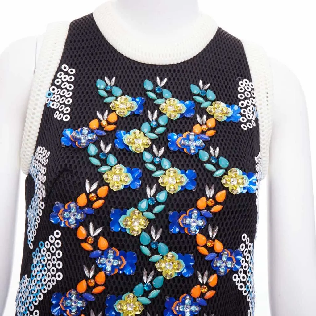 Peter Pilotto Mesh Mini Dress Black Silk Never worn - Back View