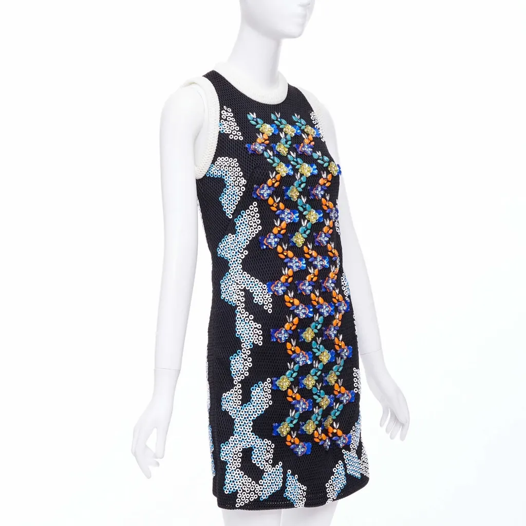 Peter Pilotto Mesh Mini Dress Black Silk Never worn - Inside View