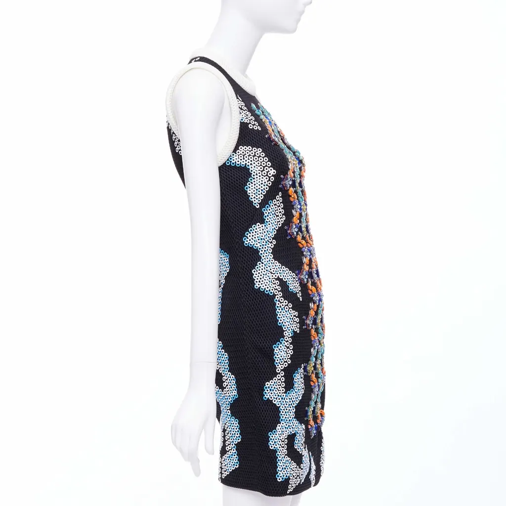 Peter Pilotto Mesh Mini Dress Black Silk Never worn - Model View
