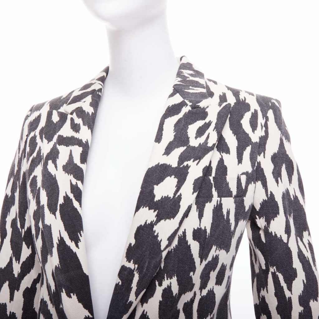 Celine Cream Animal Print Blazer - Image 10