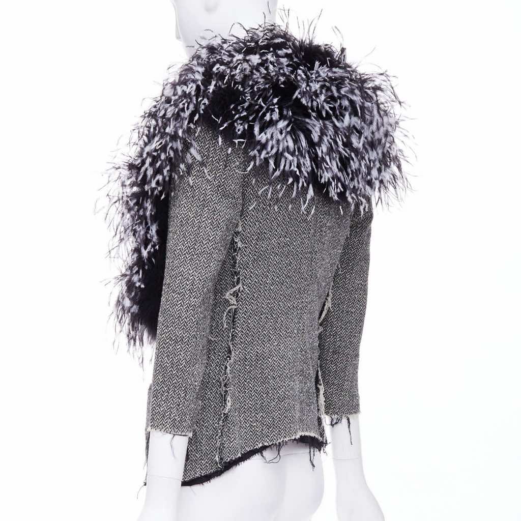 Libertine Black Feather Tweed Jacket - Detail 1