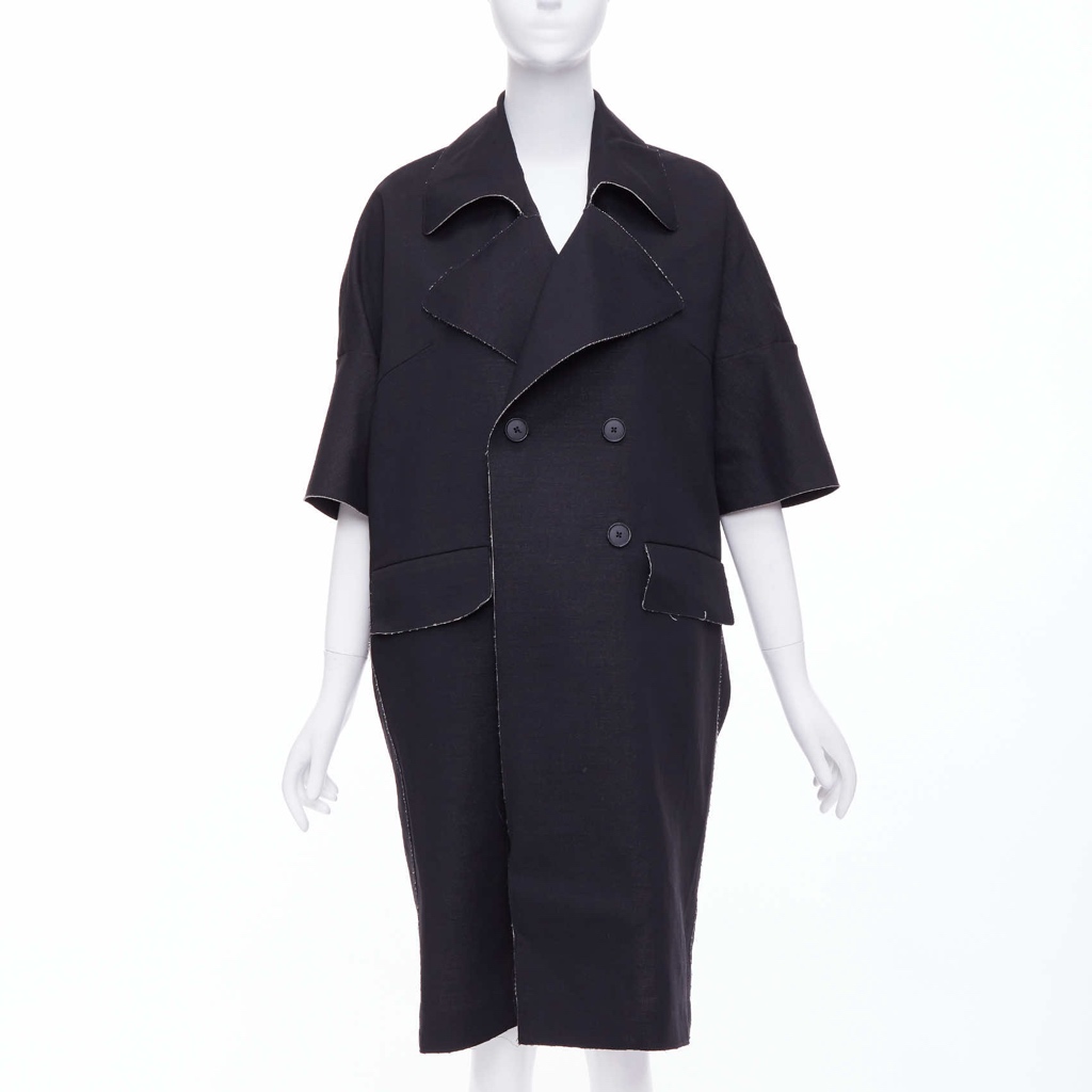 Marni Black Frayed Long Coat