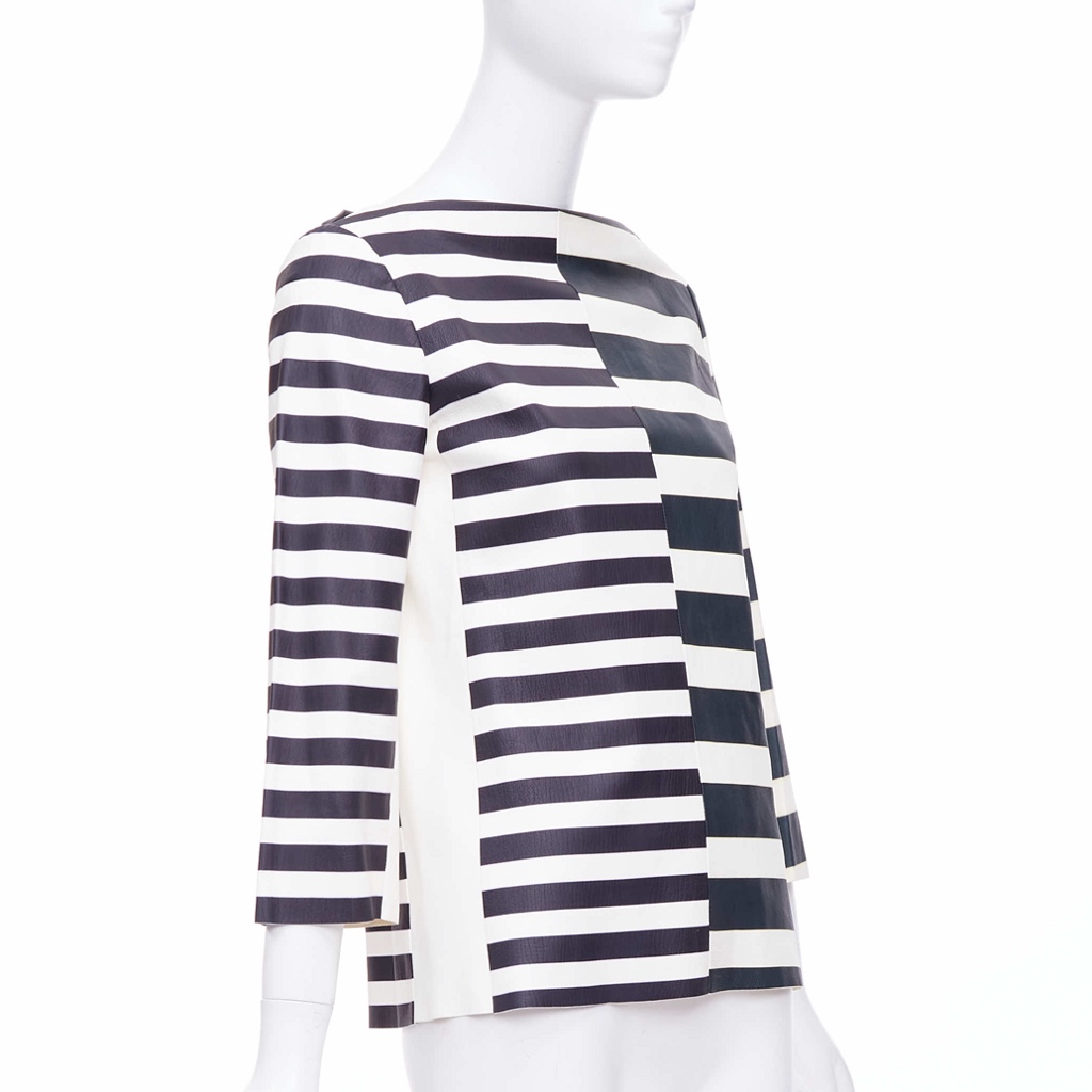 Celine Striped Leather Top