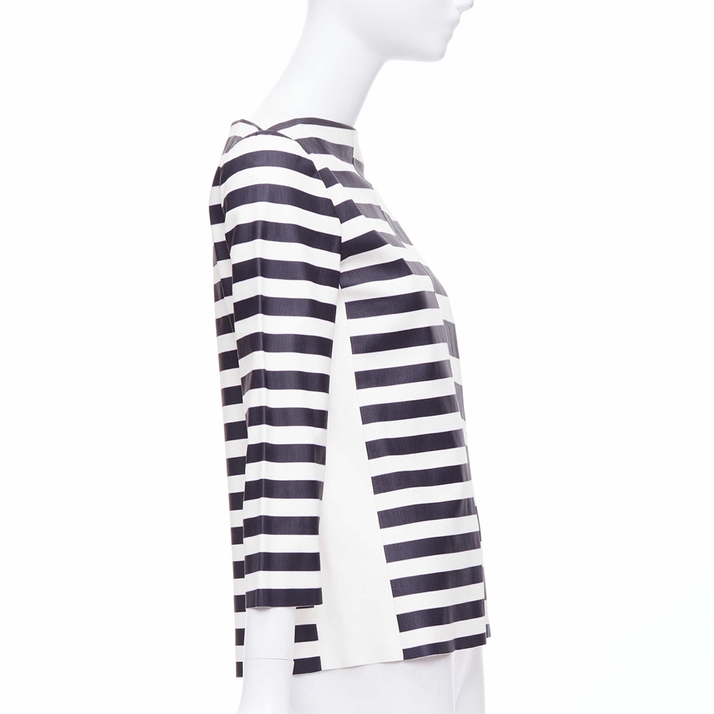 Celine Striped Leather Top - 4