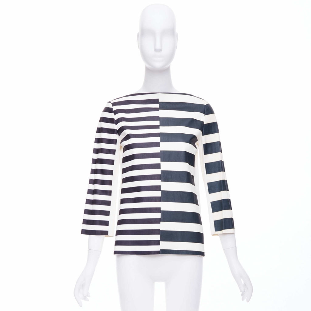 Celine Striped Leather Top - Image 12