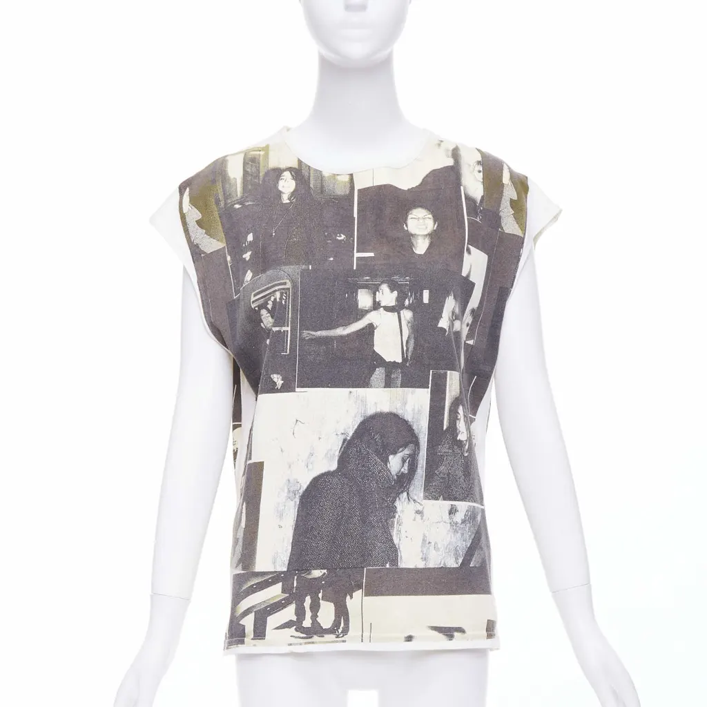 Balenciaga Photo Print Top Grey Cotton Never worn - Front View