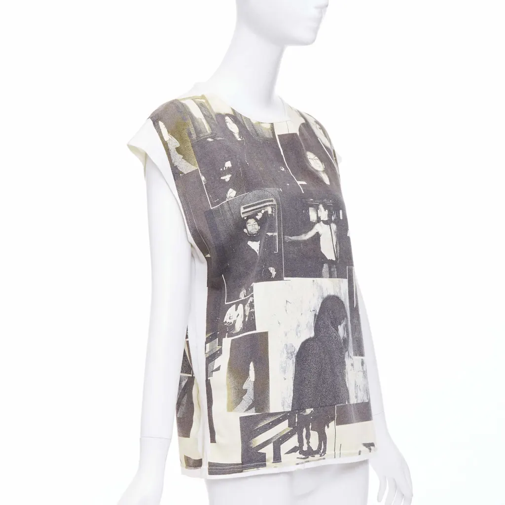 Balenciaga Photo Print Top Grey Cotton Never worn - Inside View