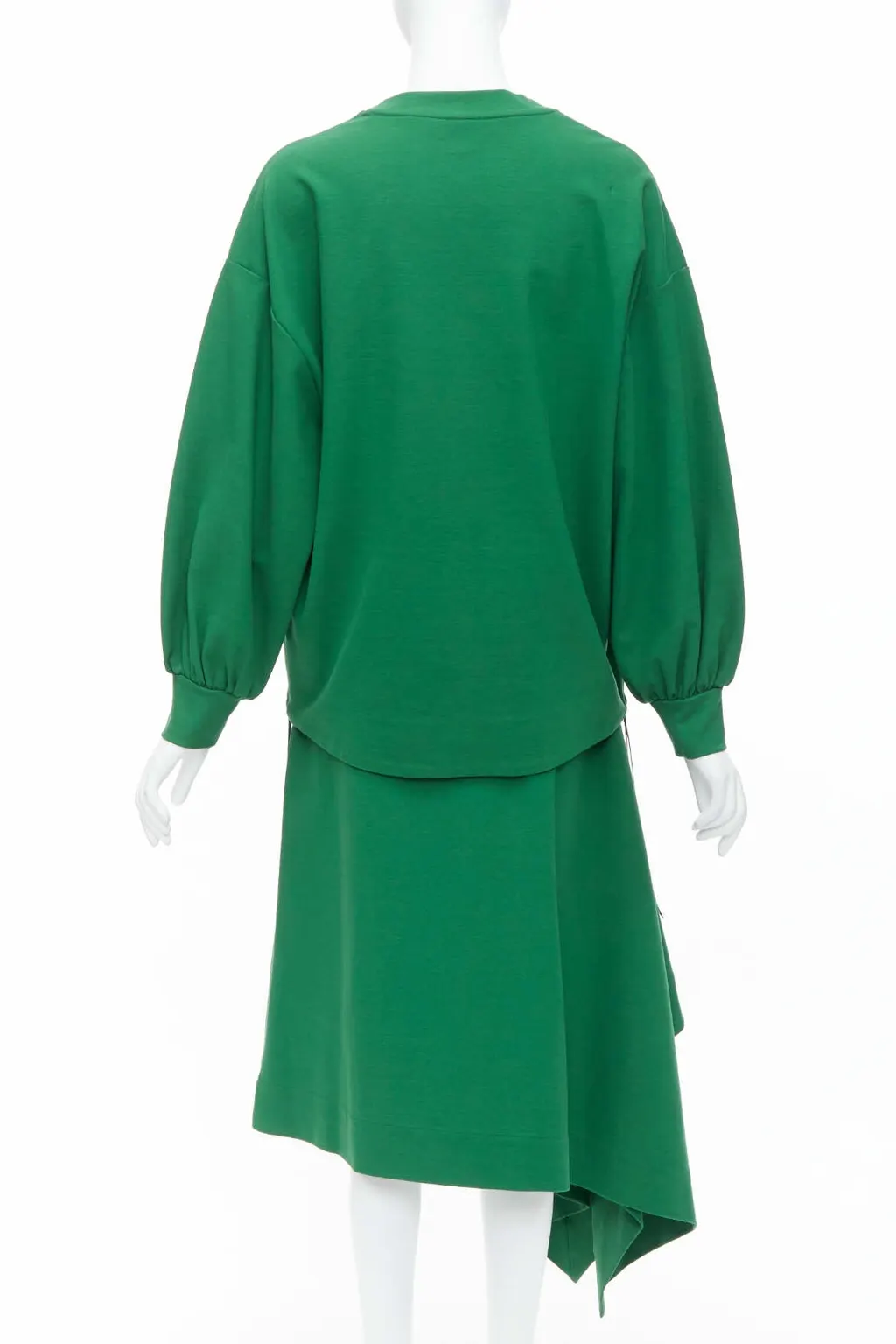 Hyke Pullover Skirt Set Green Cotton Very good - Model View
