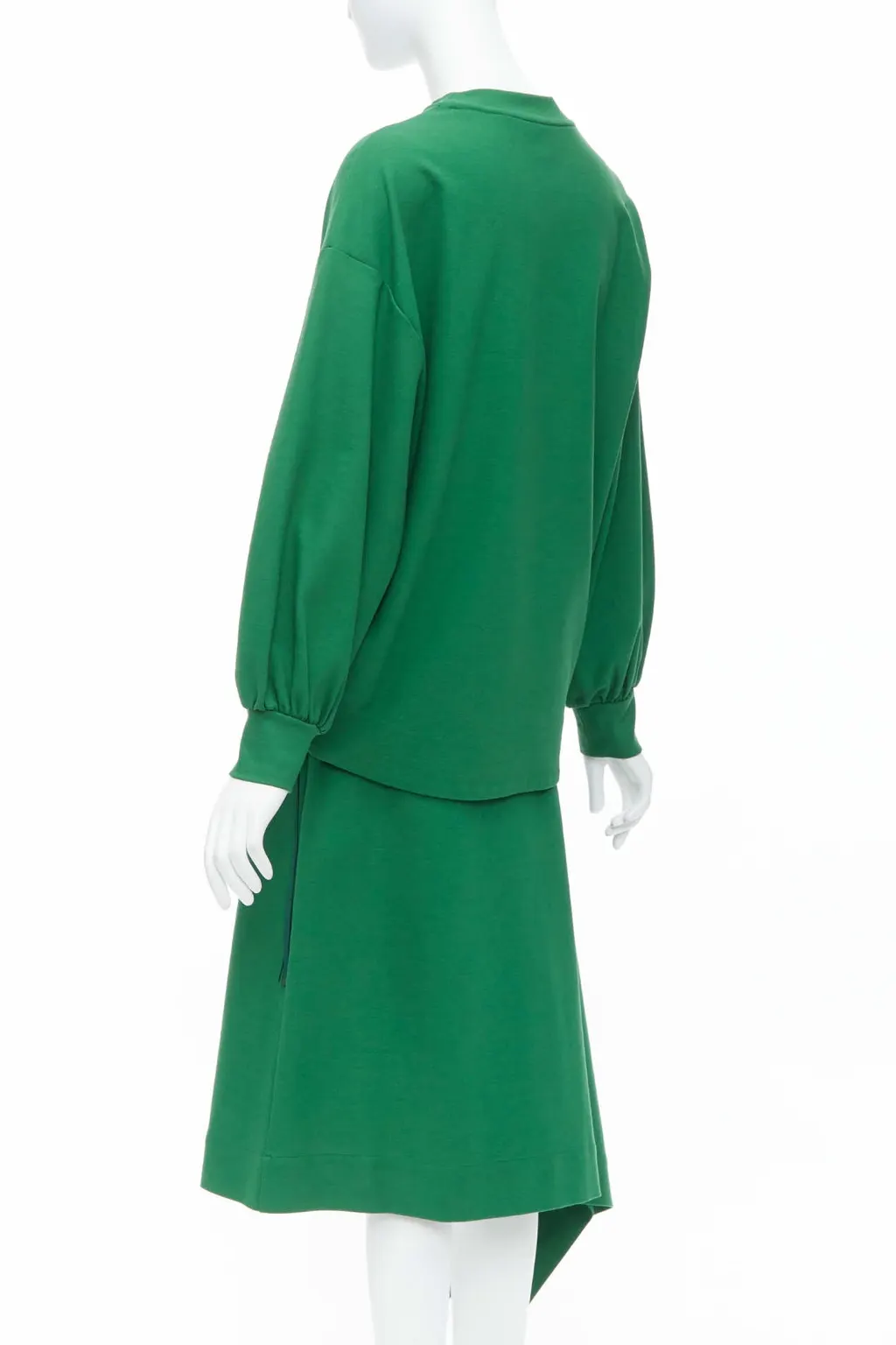Hyke Pullover Skirt Set Green Cotton Very good - Box View