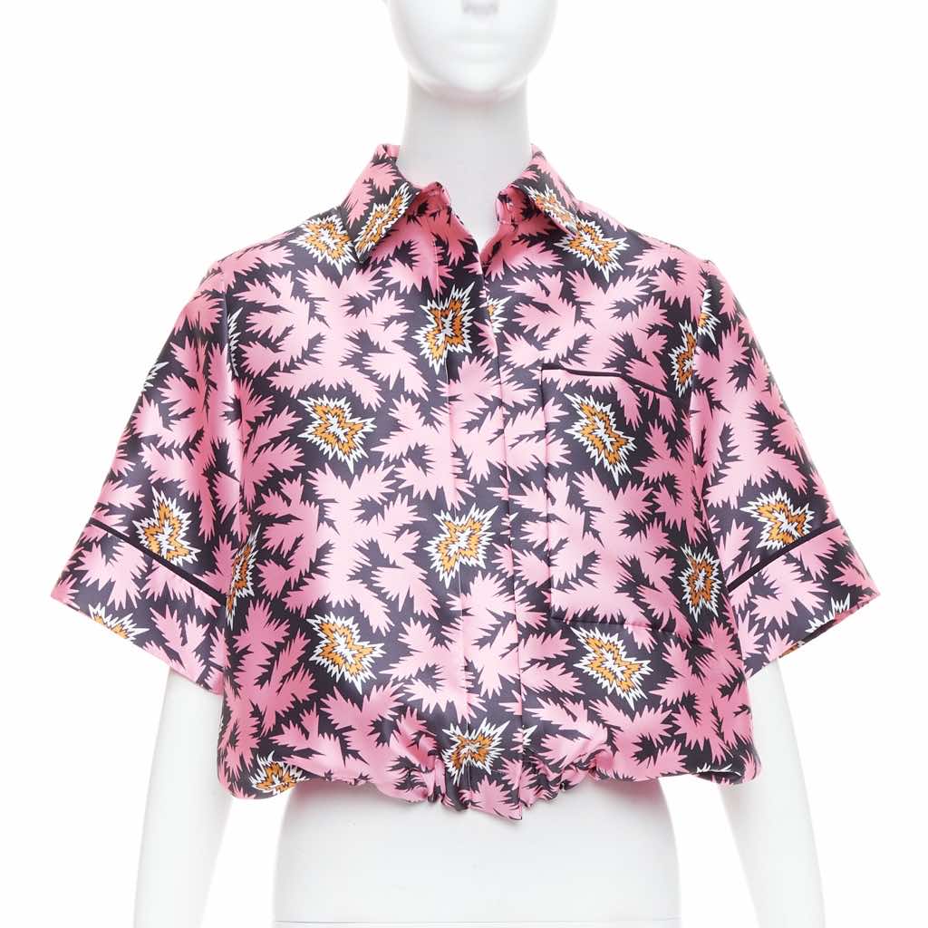 Victoria, Victoria Beckham Silk Graphic Overshirt - Image 6