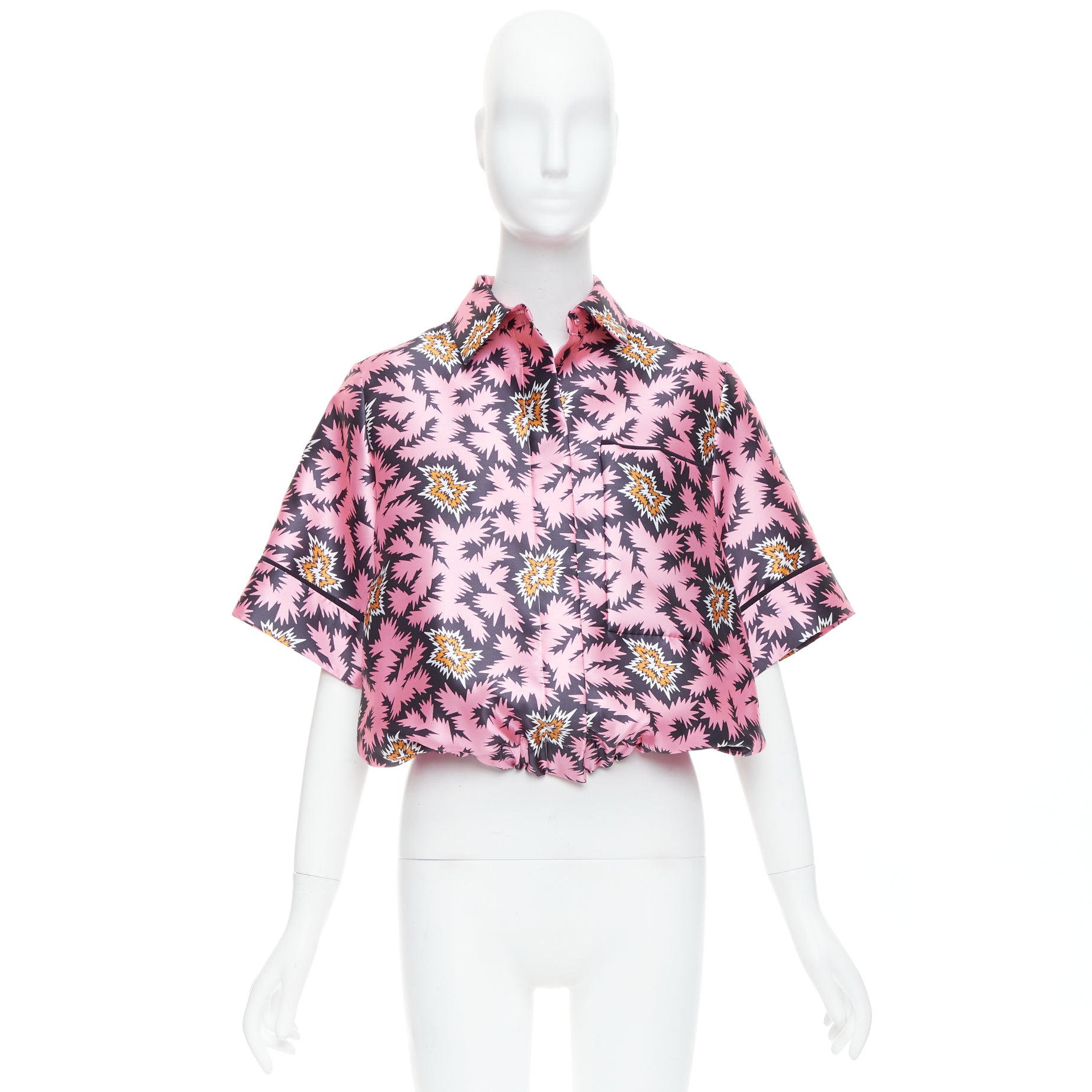 Victoria, Victoria Beckham Silk Graphic Overshirt - Image 11