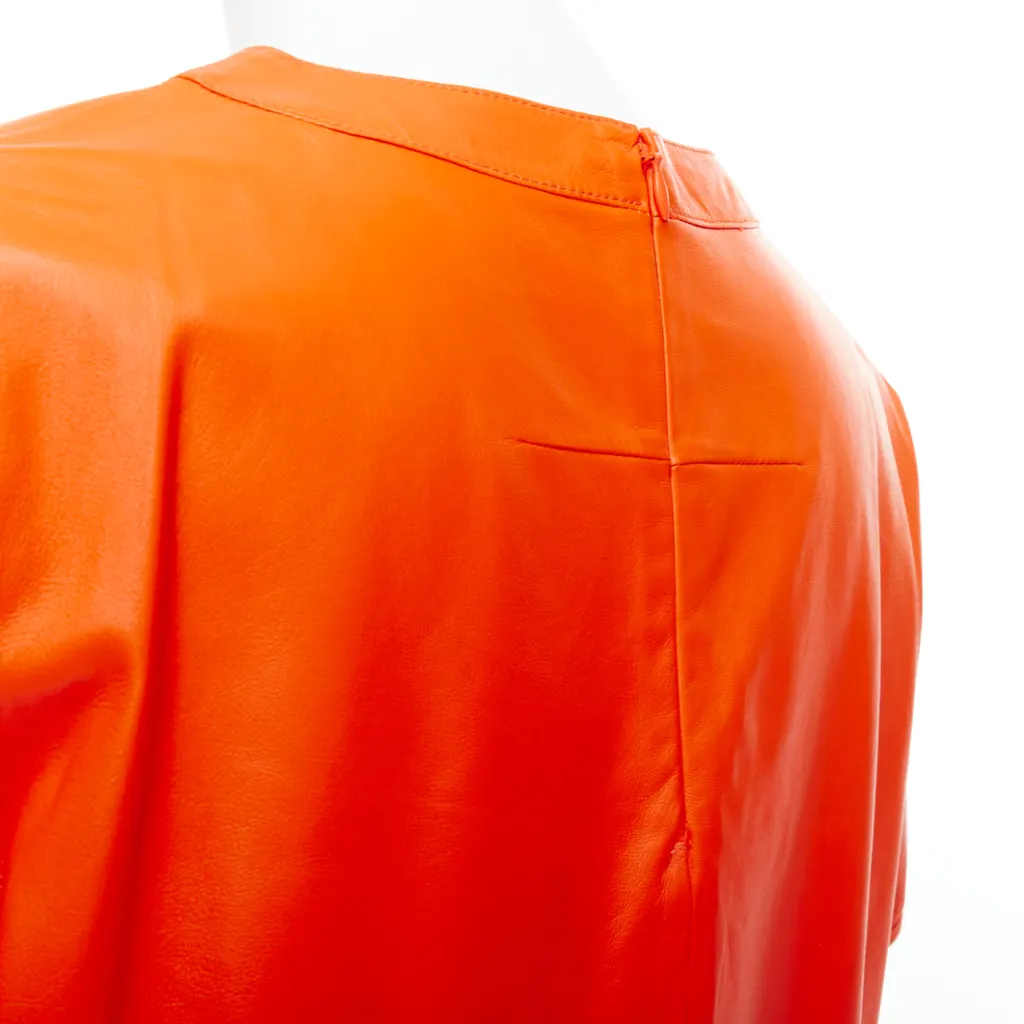 Givenchy Leather Hi-Low Shirt Orange Leather Never worn - Back View