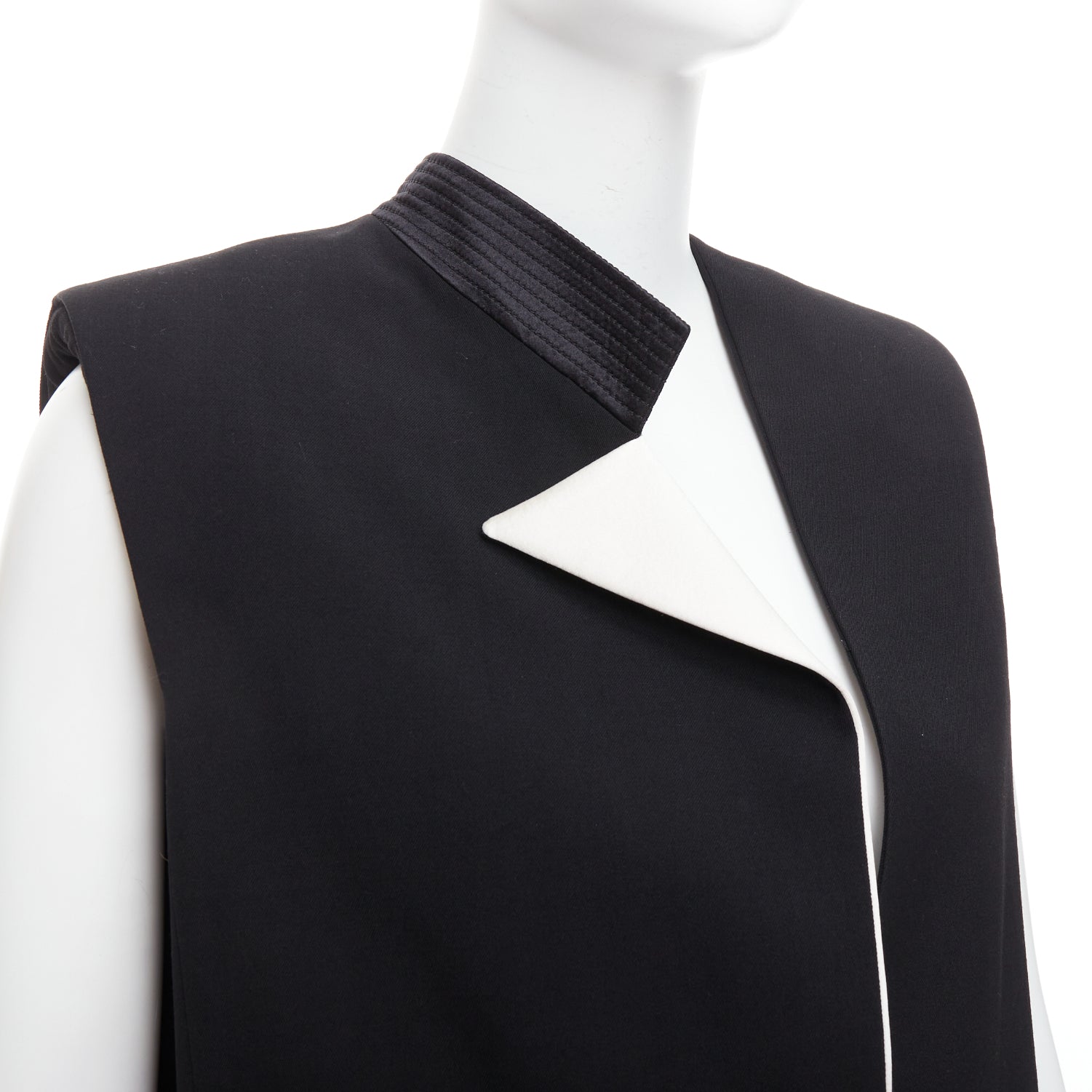 Lanvin Black Padded Boxy Vest - Back view