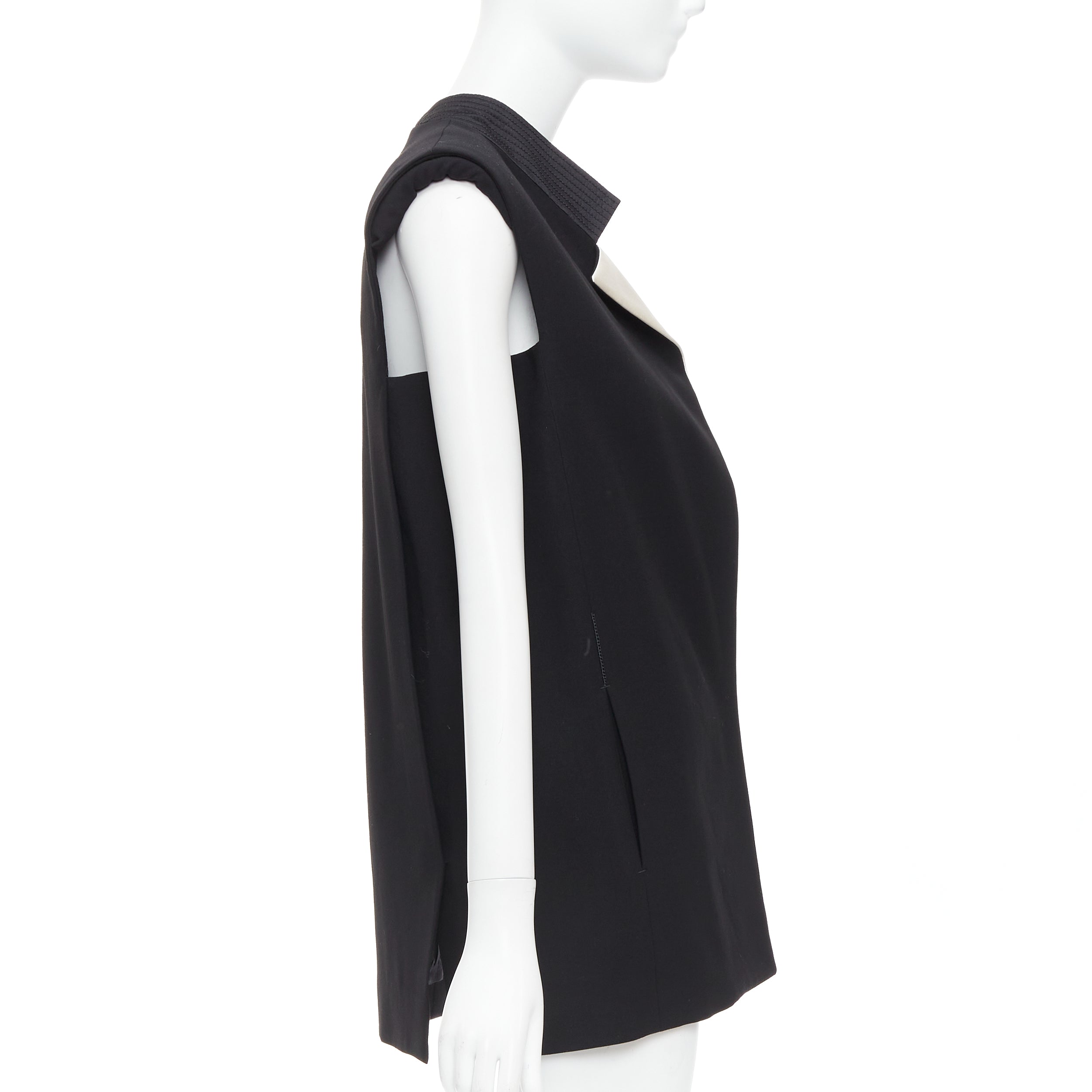 Lanvin Black Padded Boxy Vest - Side view