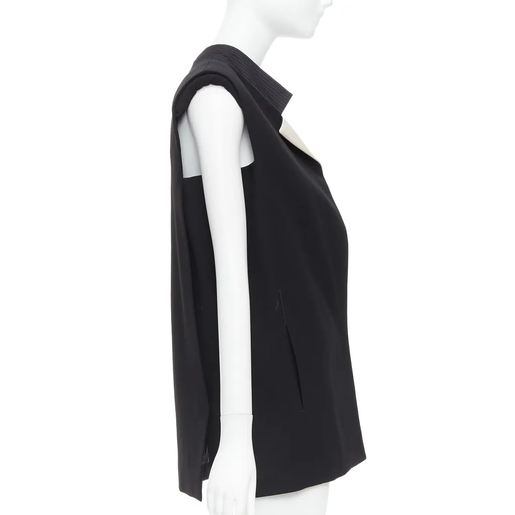 Lanvin Black Padded Boxy Vest Black Wool Never worn - Box View