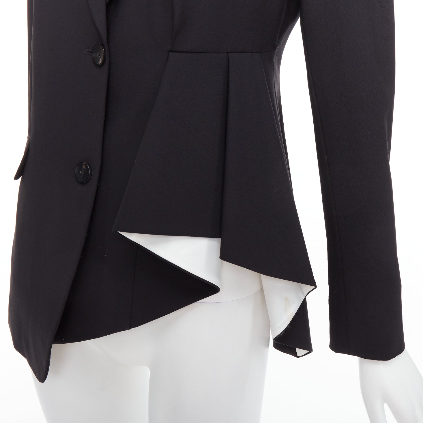Theory Black Pleated Side Blazer - Back view