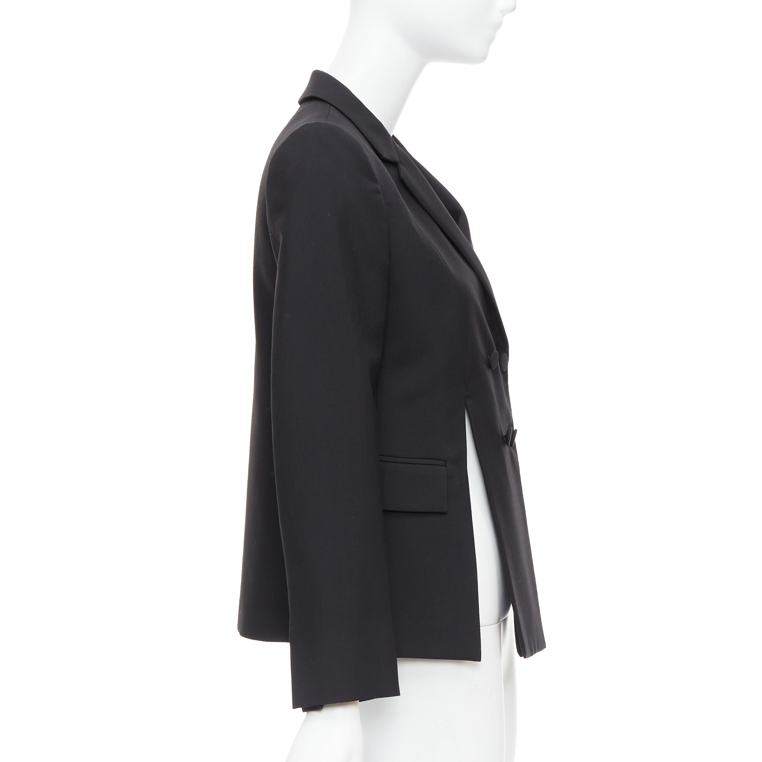 Ports 1961 Black Padded Shoulder Blazer - Side view
